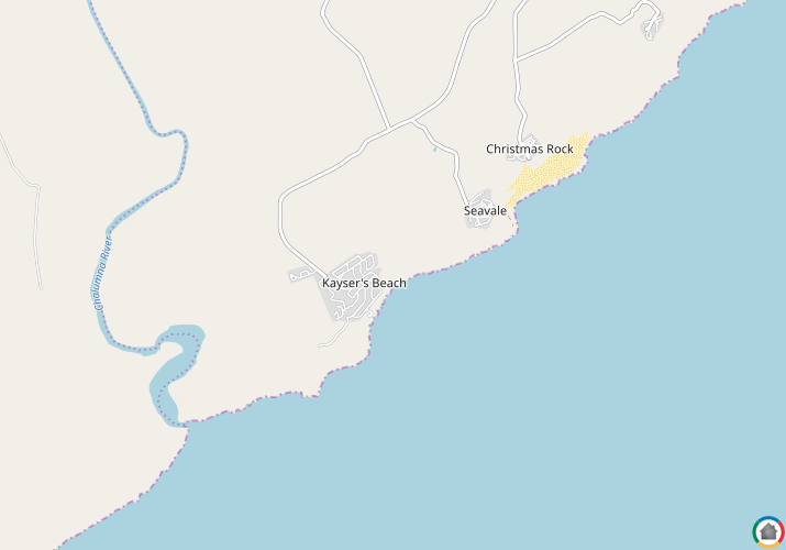 Map location of Kaysers Beach